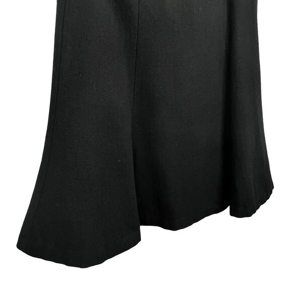CHAPS Black Wool Blend A-Line Skirt 12 Side Zip Lined Classic Modest Religious - Picture 3 of 8